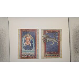 Vintage 12 Zodiac Postcard Bibliotheque Nationale Paris Rear